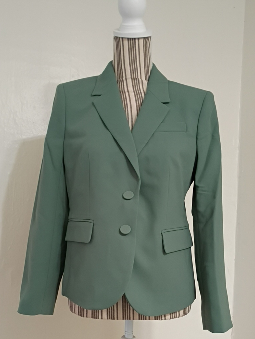 J Crew Sage Green Crepe 2 Button Blazer Size 8p NWT MSRP $198